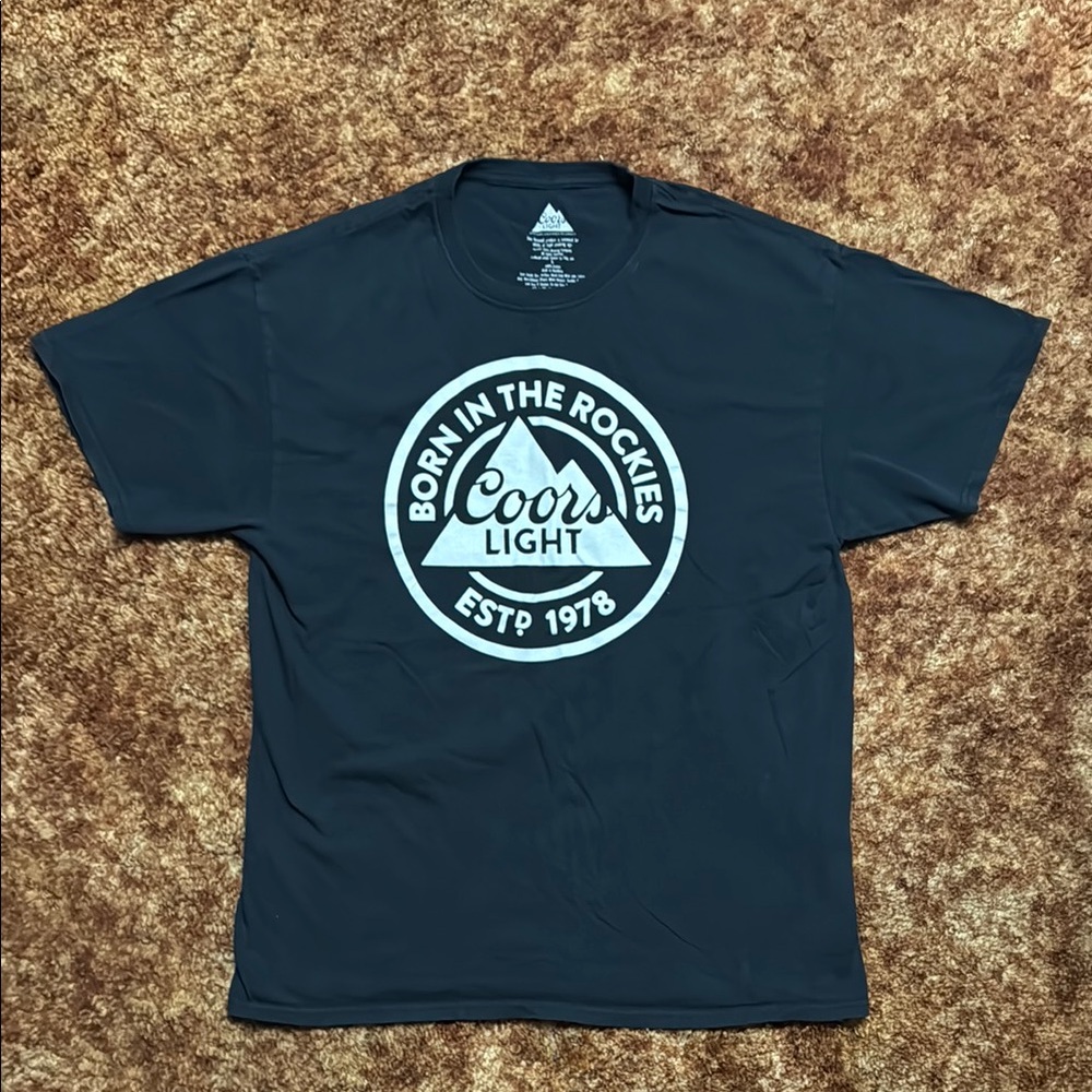 Black Coors Light T-Shirt. Size Large